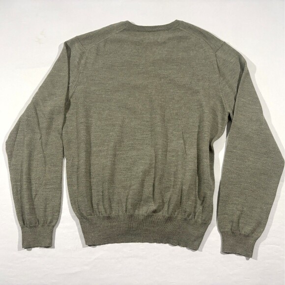 Polo Ralph Lauren Mens Gray Merino Wool Pullover V Neck Preppy Sweater Sz L - Picture 8 of 9